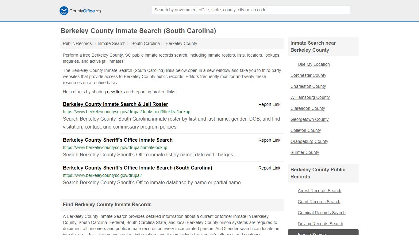 Inmate Search - Berkeley County, SC (Inmate Rosters ...